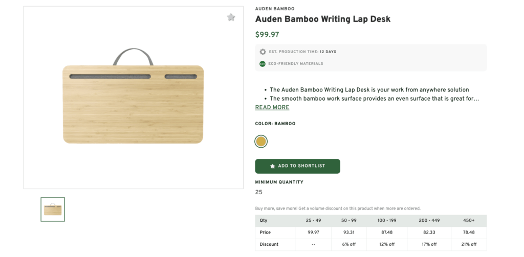 Auden Bamboo Writing Lap Desk