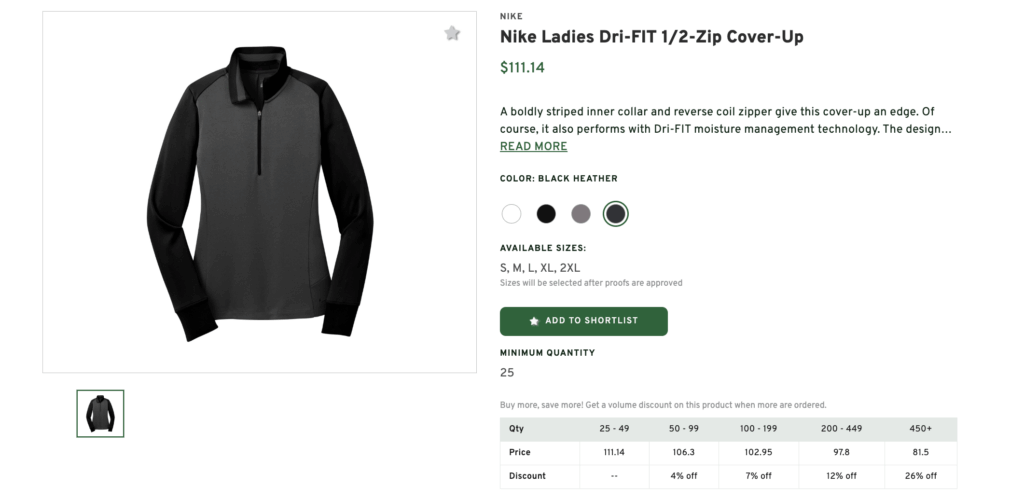 Nike Ladies Dri-FIT 1/2 Zip Cover-Up