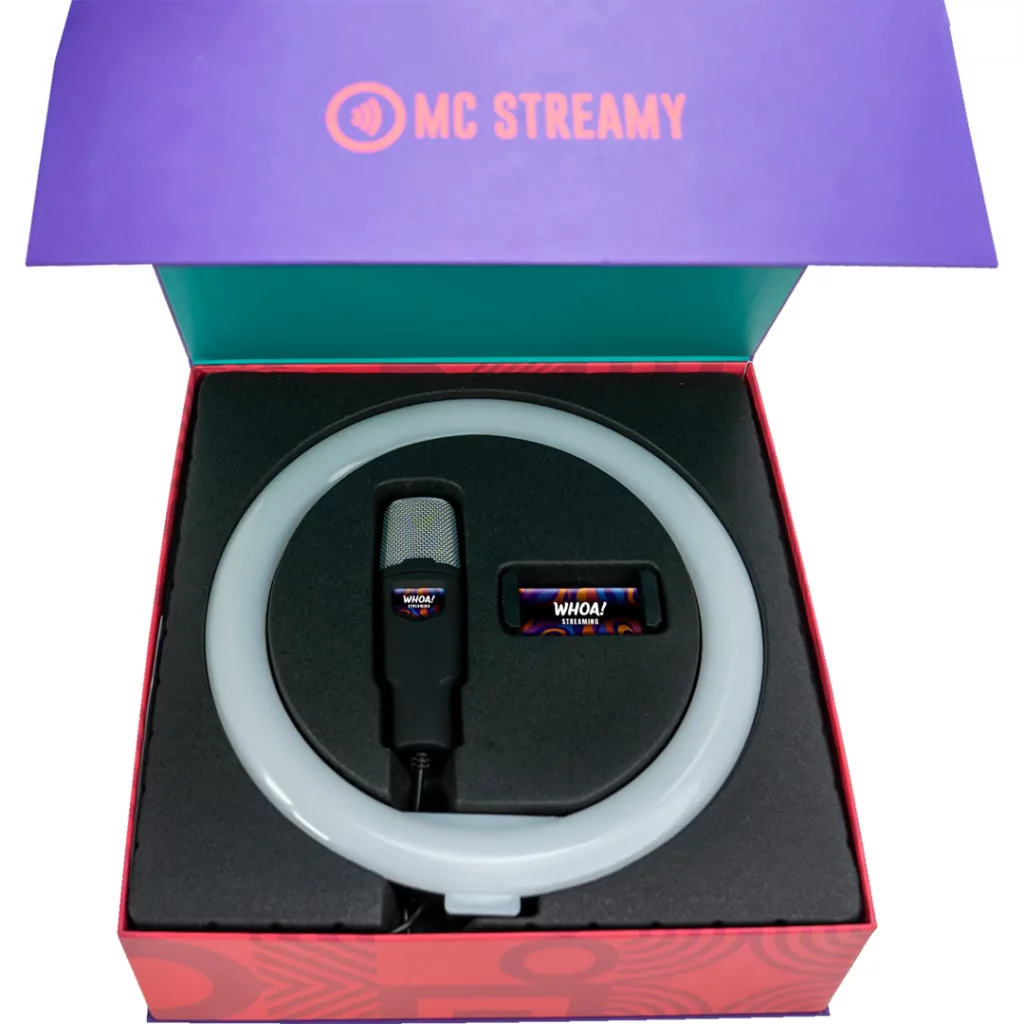 McStreamy – microphone and light ring is a great giveaway idea.