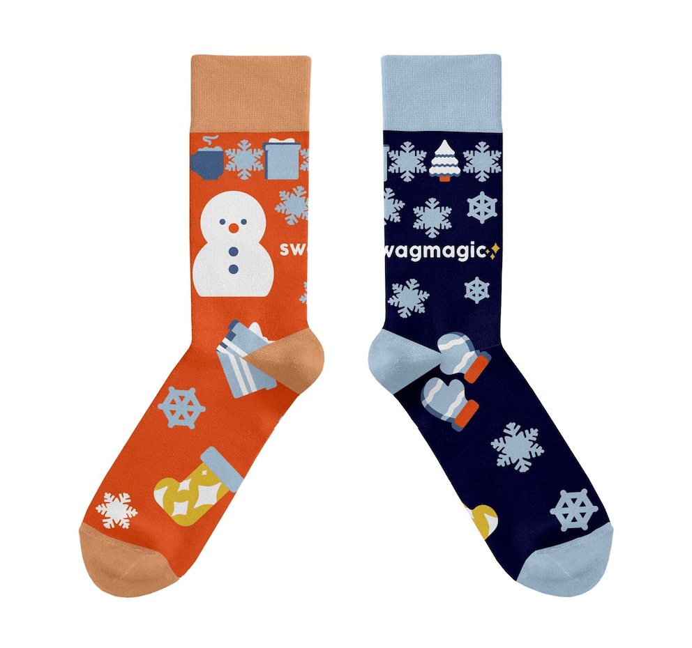 Picture of custom socks from SwagMagic - office gifts