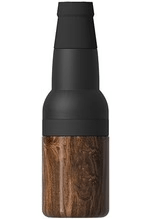 A unique retirement gift for men can be drink ware, like this beverage insulator with a wooden finish. 