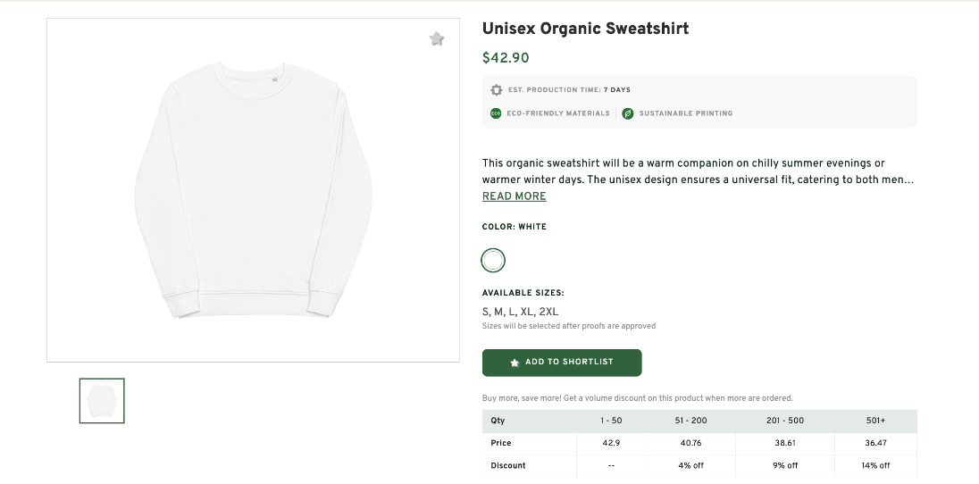 Unisex Organic Sweatshirt