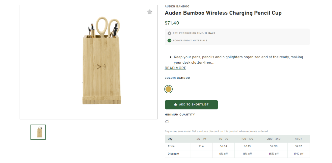 Bamboo Wireless Charging Pencil Cup