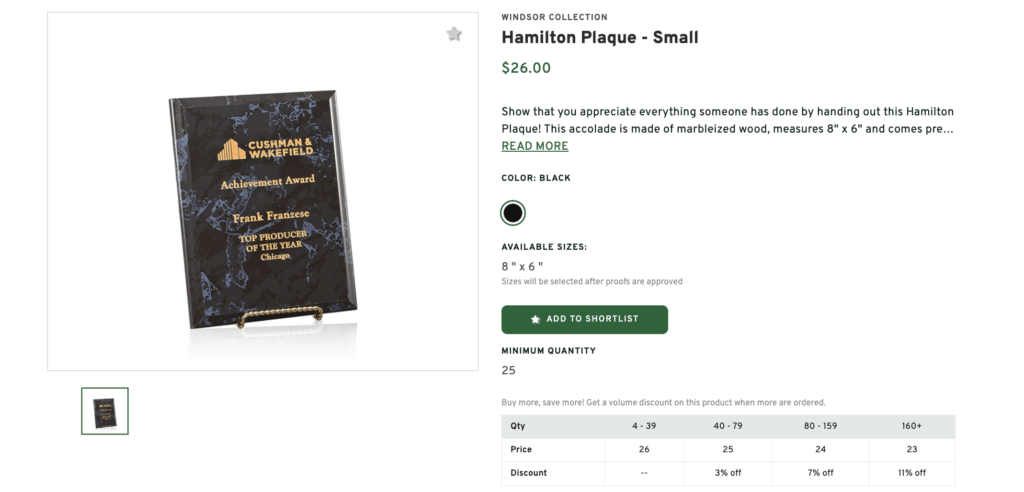Hamilton Plaque - Small