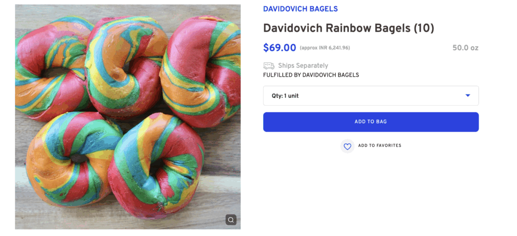 Rainbow Bagel Breakfast