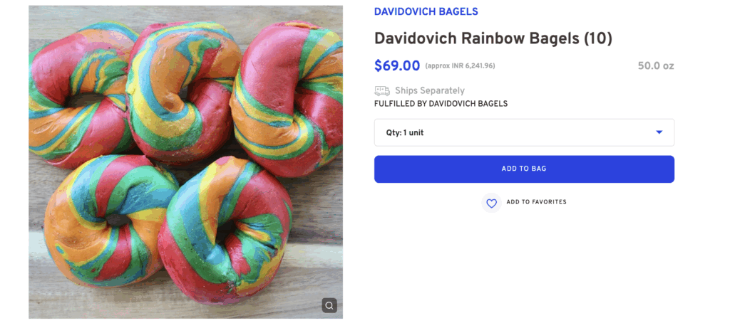 Rainbow Bagel Breakfast