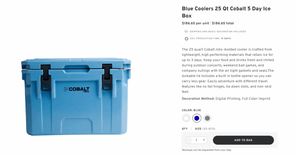 Blue Coolers 25 Qt Cobalt 5 Day Ice Box