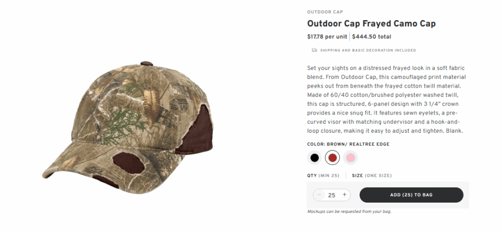 Outdoor Cap Frayed Camo Cap