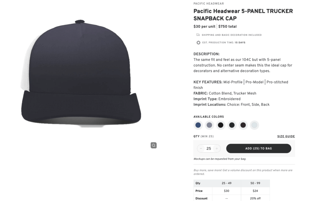 Pacific Headwear 5-PANEL TRUCKER SNAPBACK CAP