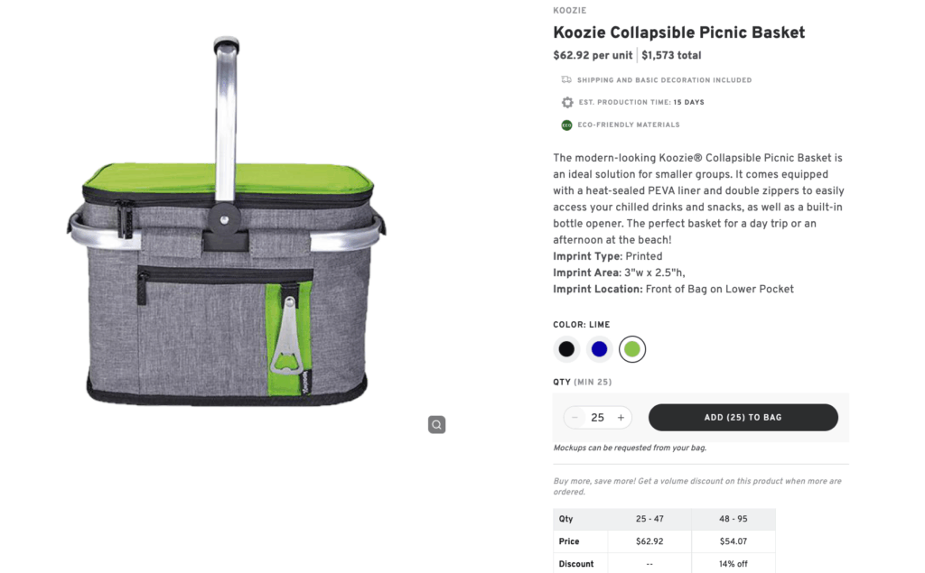 Koozie Collapsible Picnic Basket