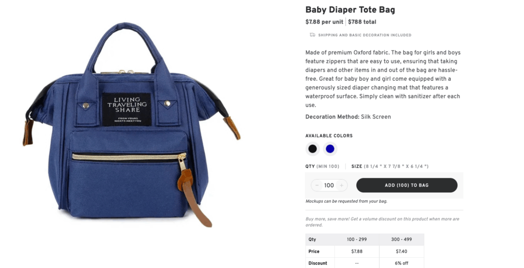 Baby Diaper Tote Bag