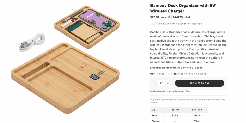 Eco-Friendly Bamboo Desk Organizer