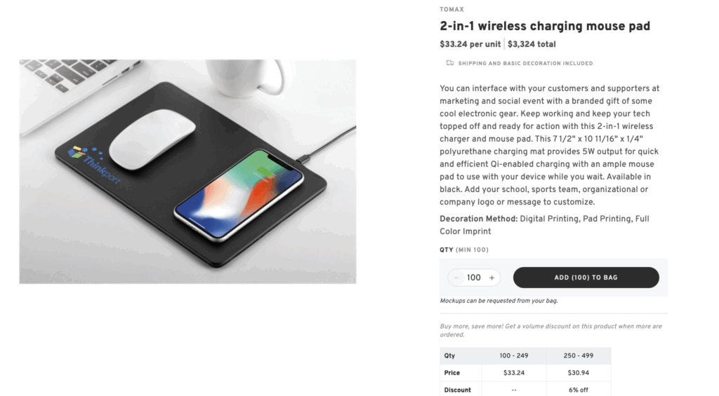 Wireless Charging Mouse Pad