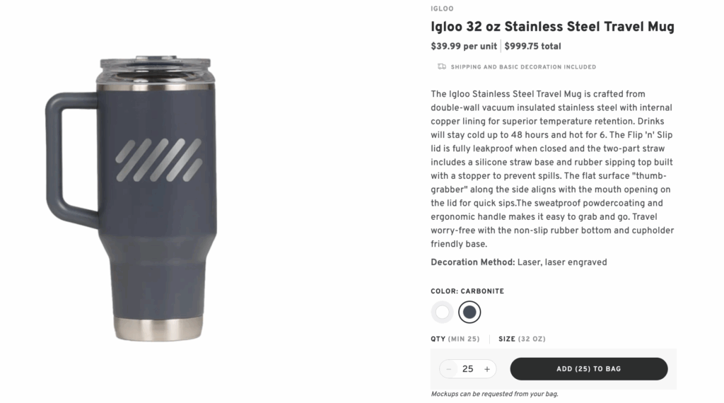 Branded Stainless Steel Travel Mug