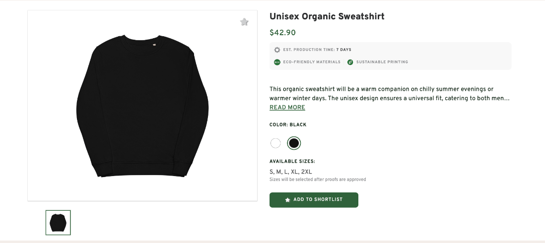 Unisex Organic Sweatshirt