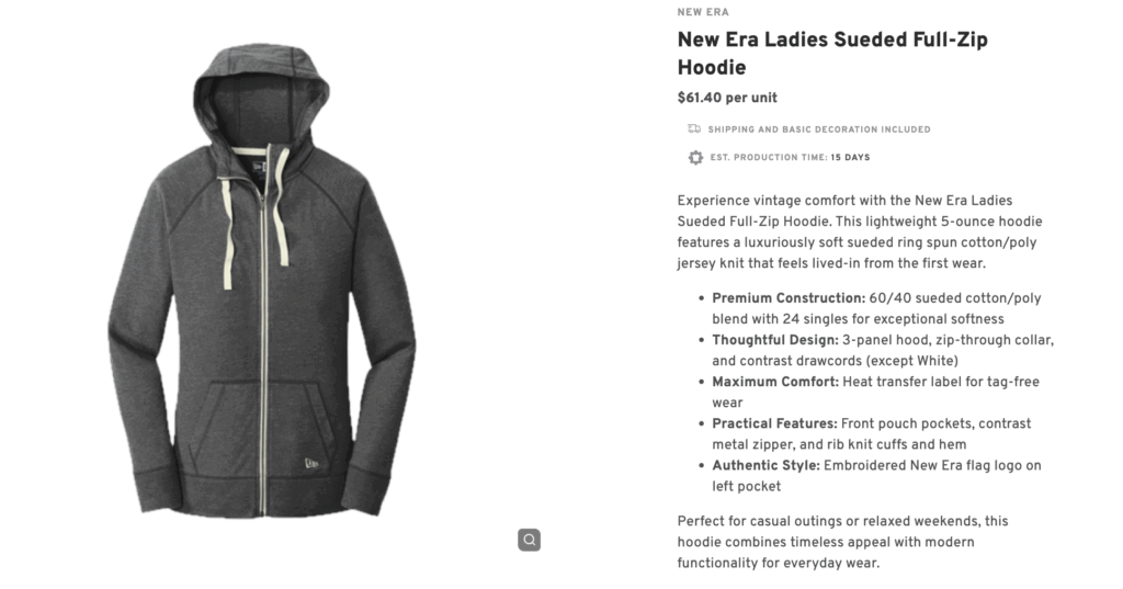 New Era Ladies Sueded Full-Zip Hoodie