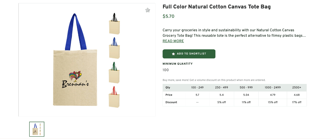 Natural Cotton Canvas Tote Bag