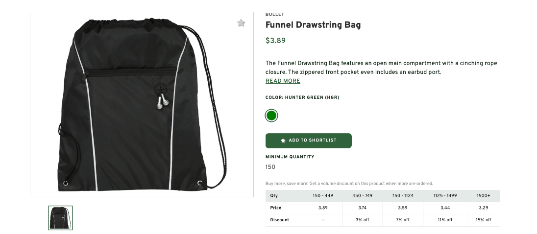 Funnel Drawstring Bag