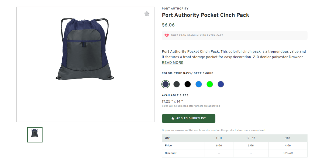 Port Authority Pocket Cinch Pack