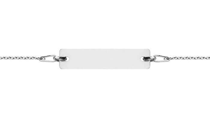 An engraved silver bar chain bracelet makes a great luxury business promotional item