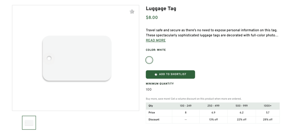 Bag Tag for Trade Show