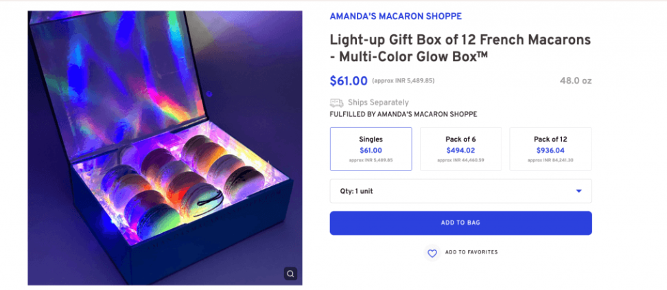 Light-up Gift Box of French Macarons