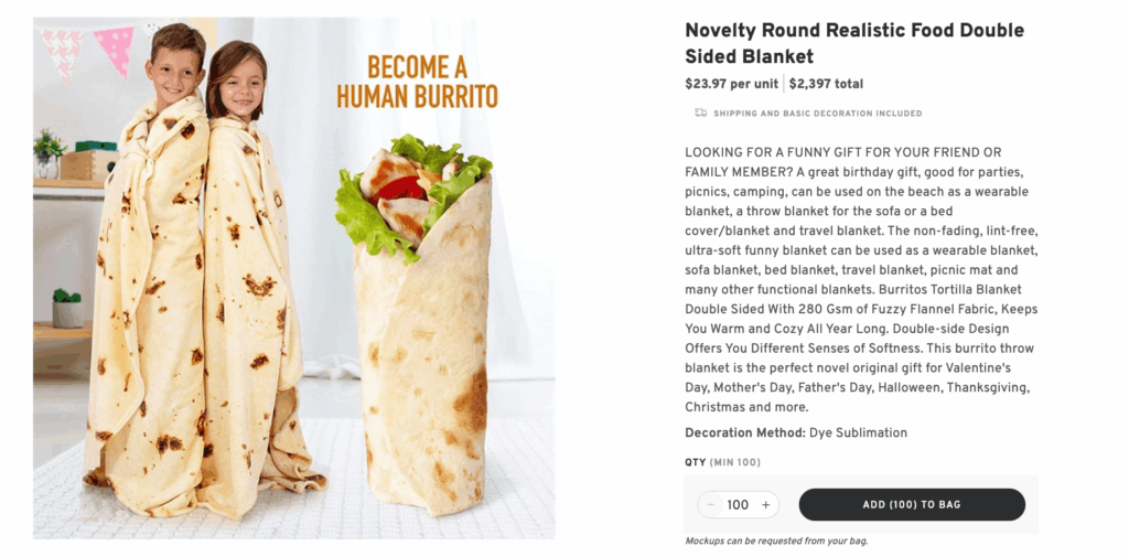 Realistic Food Double-Sided Blanket