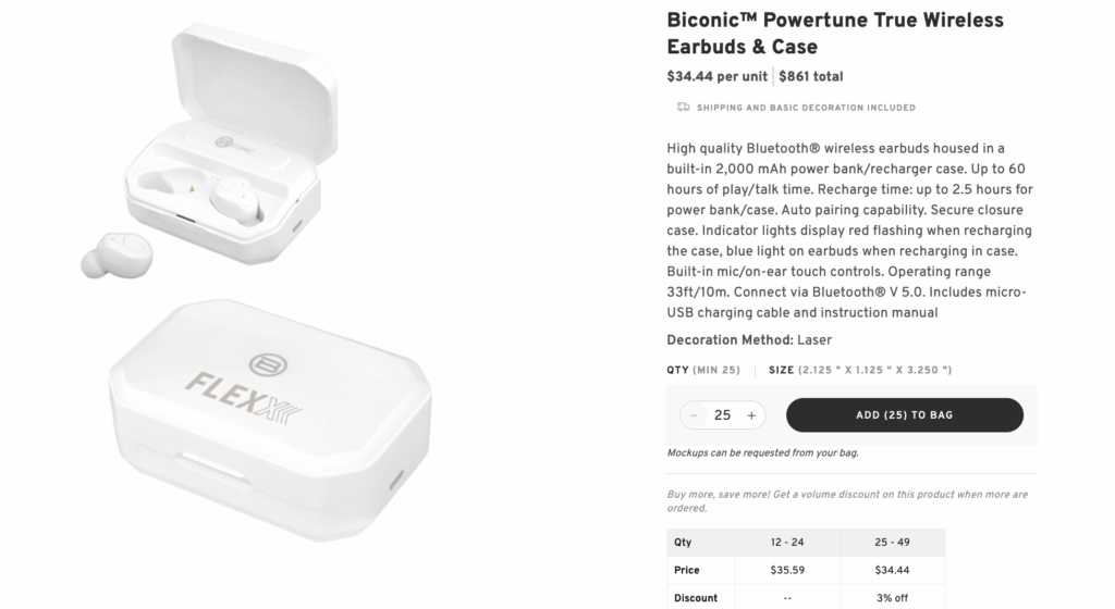 Wireless Bluetooth Earbuds with Case