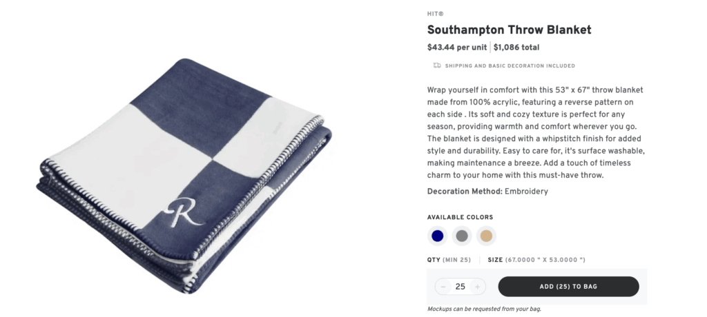 Custom Embroidered Throw Blanket