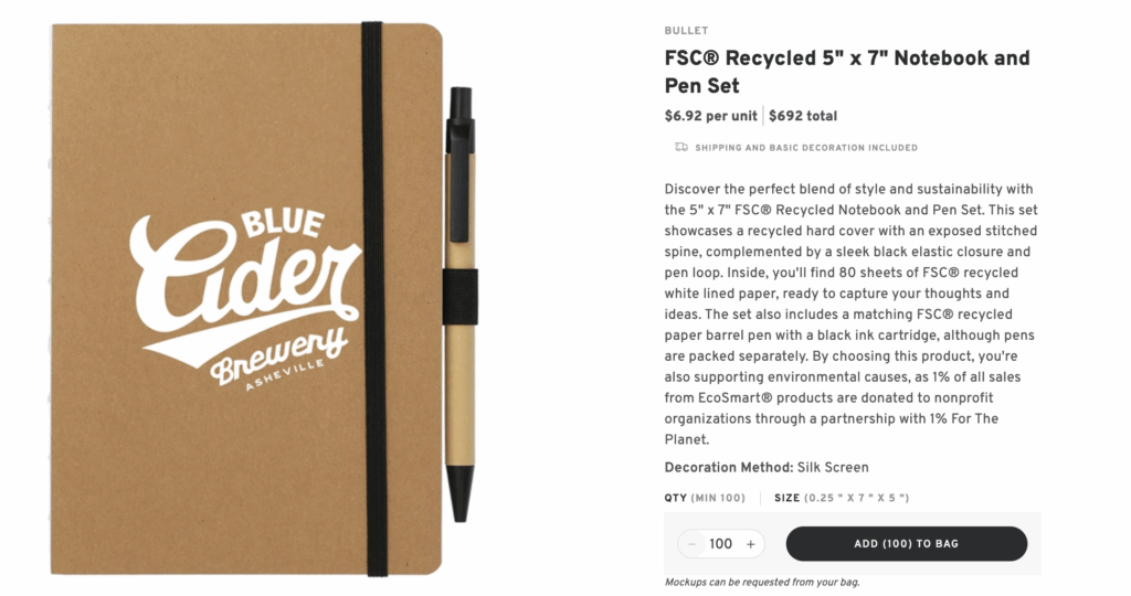 Sustainable Cork Notebook & Pen Set