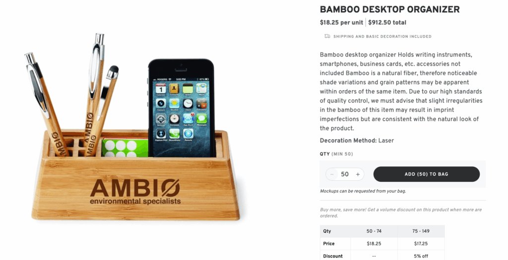 Custom Logo Desk Organizer Set