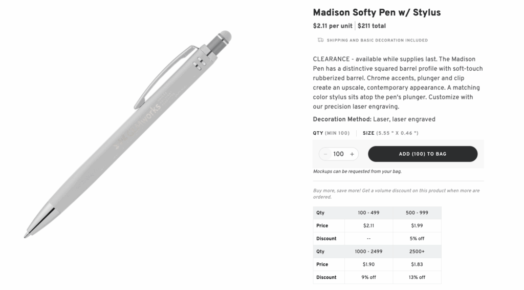 Engraved Metal Pen & Stylus Set