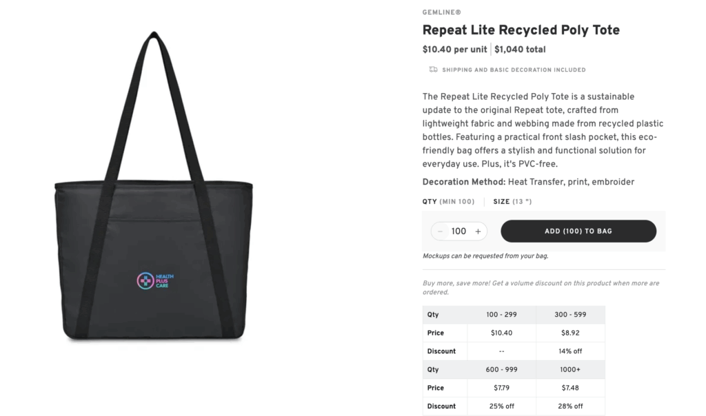 Eco-Friendly Recycled Tote Bag