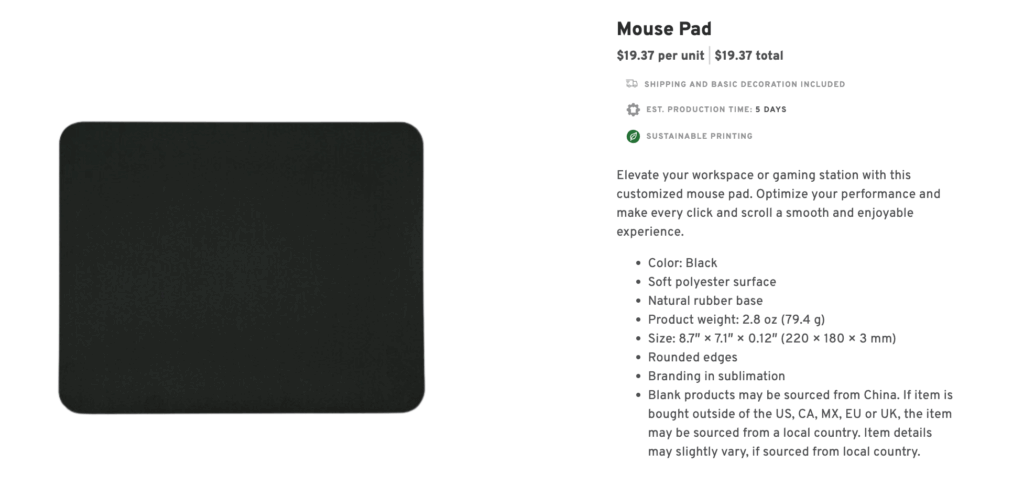 Custom Soft-Touch Mouse Pad