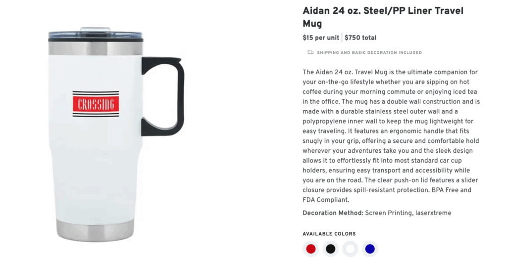 Logo-Branded Travel Mug with Handle