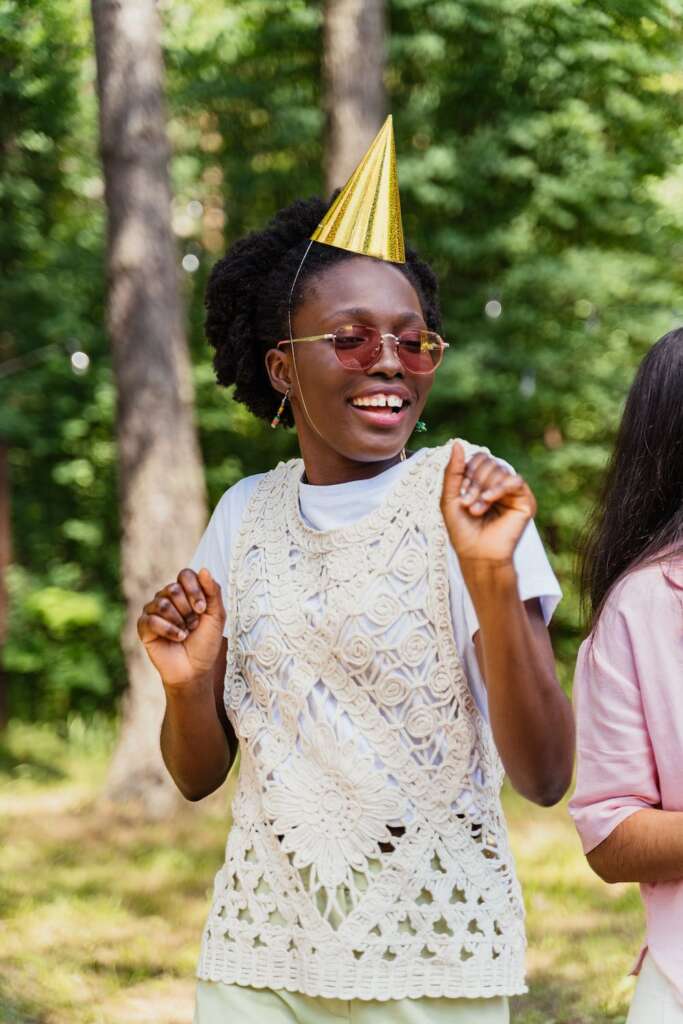 Women celebrating after receiving a business promotional item 