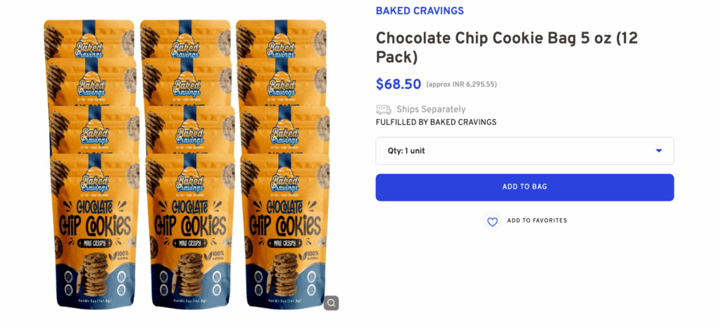 Chocolate Chip Cookie Bag