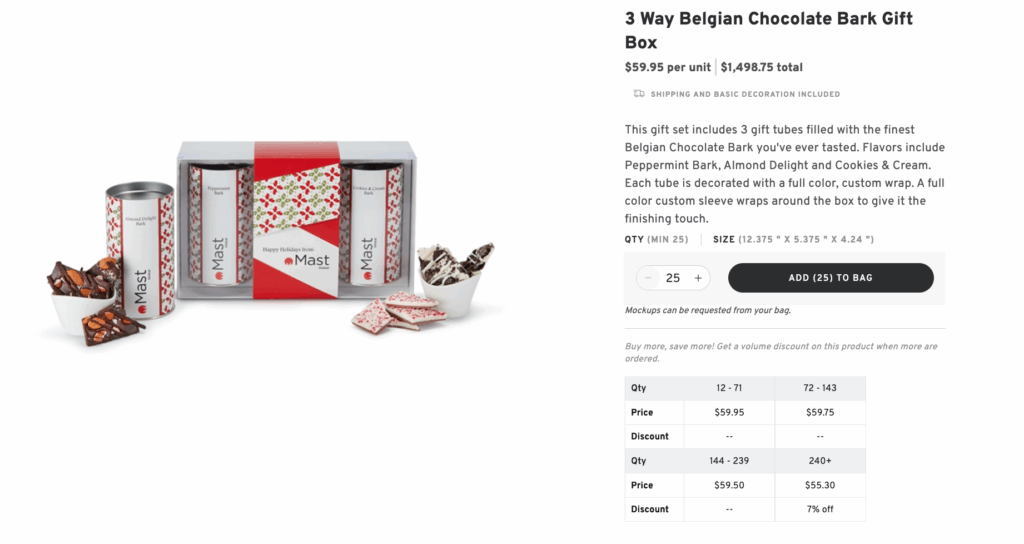 3 Way Belgian Chocolate Bark Gift Box