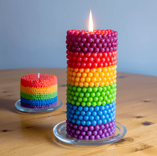 Adorable Rainbow Candle