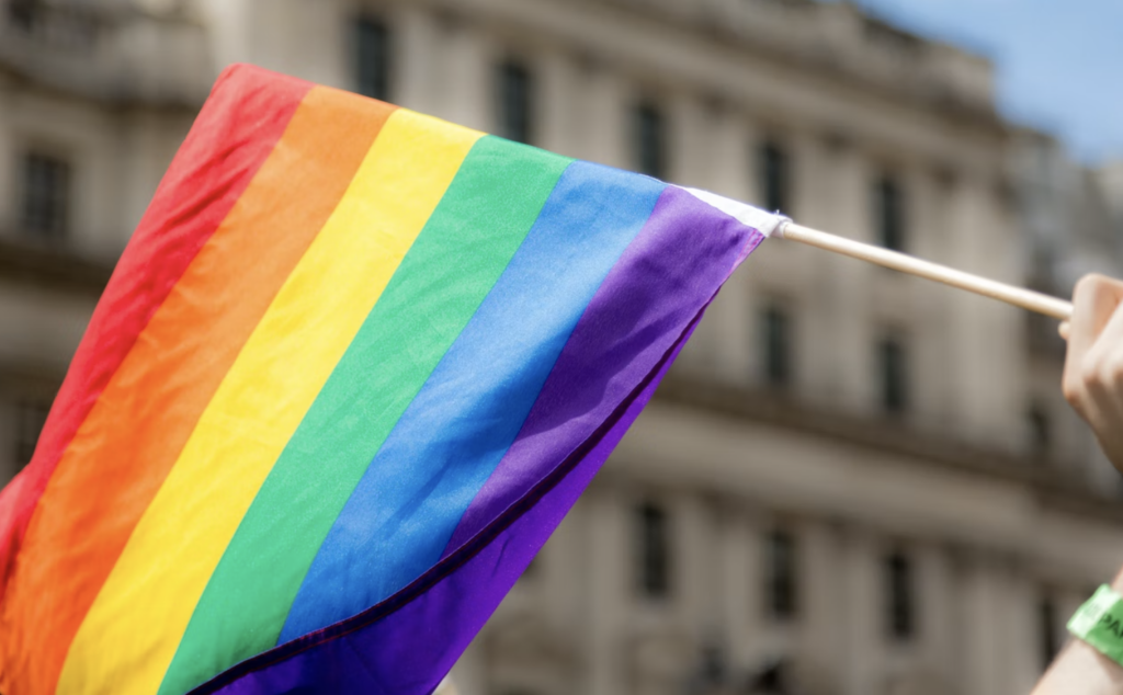 close up of pride flag