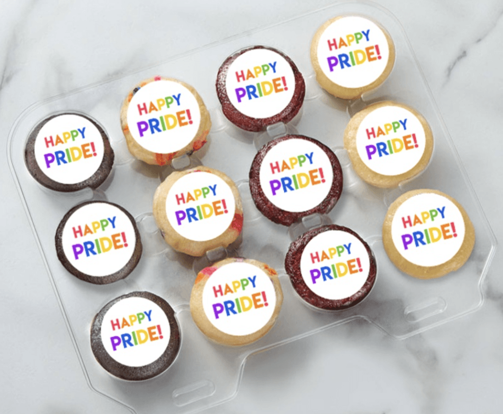 pride cupcakes are a great Pride Month ideas
