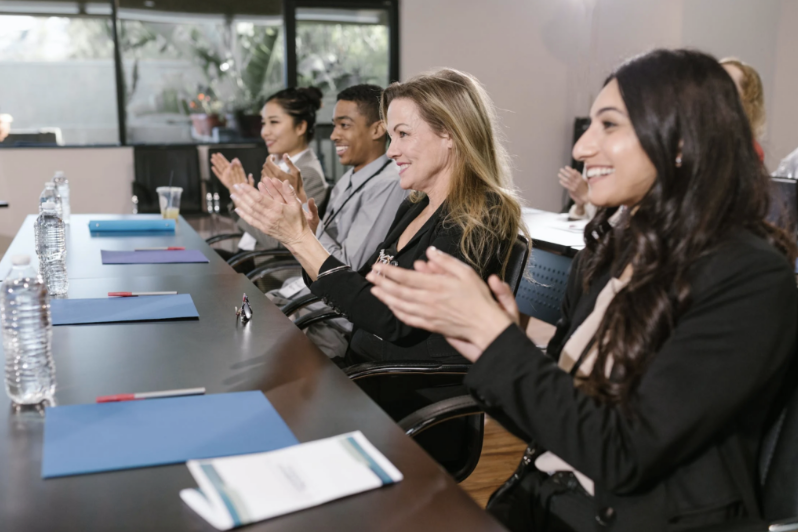 employees celebrating