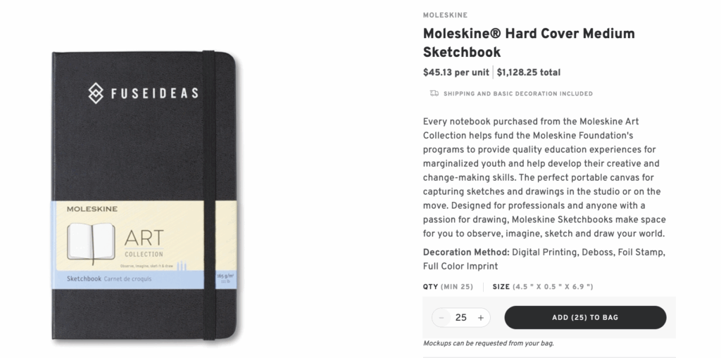 Moleskine Hard Cover Medium Sketchbook