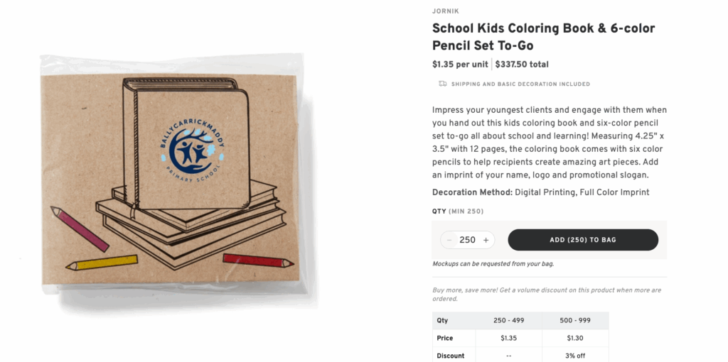 School Kids Coloring Book & 6-color Pencil Set To-Go