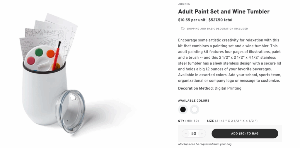 Adult Paint Set and Wine Tumbler