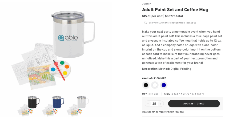 Adult Paint Set and Coffee Mug