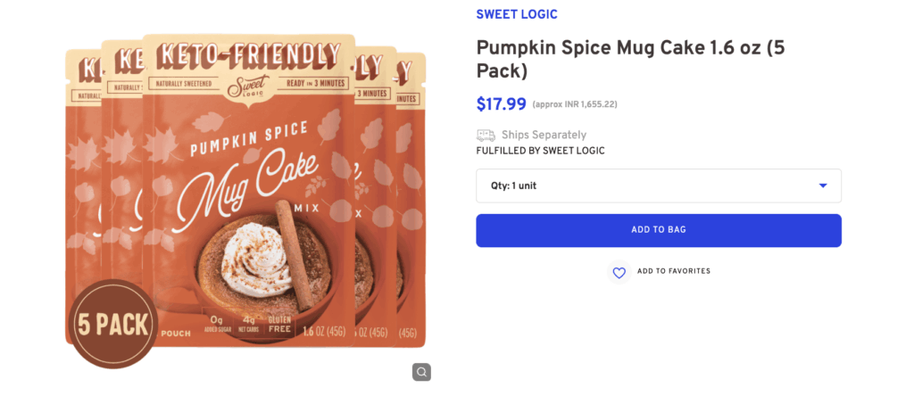 Pumpkin Spice Mug Cake