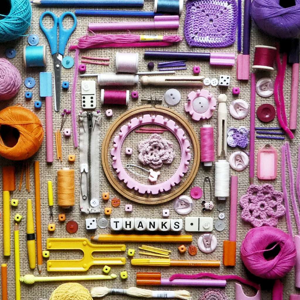 Colourful collection of art and craft supplies