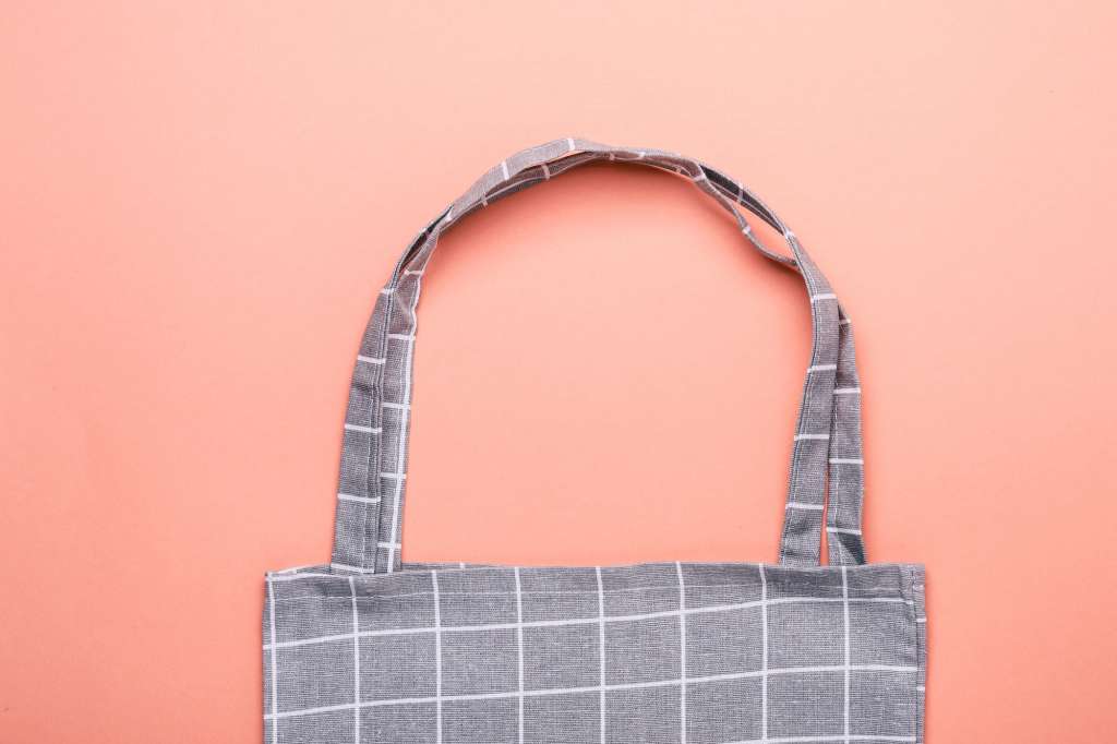 Cotton Plaid Tote Bag for Eco-Friendly Zero Waste Shopping