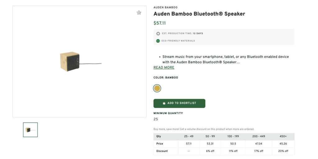 Auden Bamboo Bluetooth Speaker